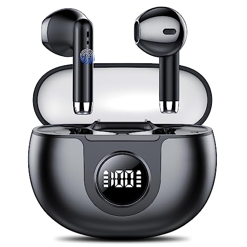 taopodo Auriculares Inalámbricos, Auriculares Bluetooth 5.3, Graves profund Cascos Inalambricos, Llamadas Nítidas con Dual Micrófono, LED Pantalla, IPX7 Impermeables, USB-C