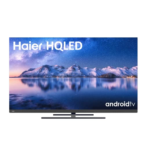 Haier Direct LED HQLED H55S800UG - Smart TV, 55 Pulgadas, HDR 10, Dolby Atmos y Dolby Vision, Android 11, Smart Remote Control, Google Assistant, Bluetooth 5.1, DBX TV, Peana Central, Altavoz Frontal