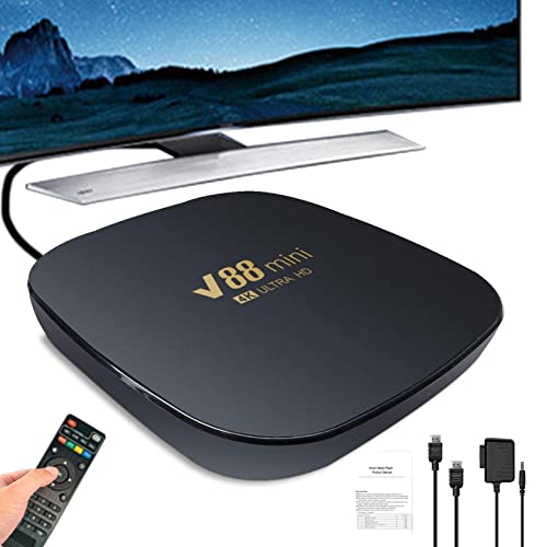 Caja de televisión - Mini Smart TV Box con Mando a Distancia y Adaptador - TV Box Core Media Player Compatible con WiFi HD para Entretenimiento en el hogar Generic
