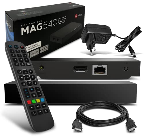 MAG 540w3 - Juego de IPTV de 1 GB de RAM 4 K HEVC H 265, compatible con Linux Wifi integrado