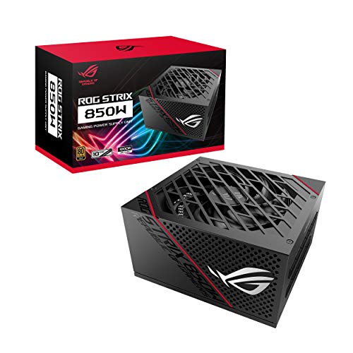 ASUS ROG-STRIX-850G - Fuente de alimentación 850W Gold (disipadores ROG, Axial-Tech, Doble rodamientos de Bolas, tecnología 0dB, 80 Plus Gold, Full Modular) Negro