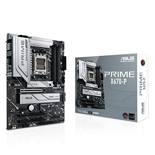 ASUS Prime X670-P - Placa Base ATX (AMD Ryzen AM5, 3 Ranuras M.2, DDR5, USB 3.2 Gen 2 x 2 de Tipo C, Cabezal USB4 y Ethernet de 2,5 GB)