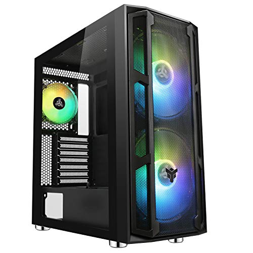 Itek MAJES 20 Mesh Evo – Caja PC Gaming Full Tower ATX, 2 x 20 cm, ventilador, RGB Addressable, USB3, panel lateral de cristal templado, frontal de malla, negro