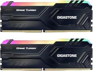 【RGB DDR4 RAM】 GIGASTONE Game Turbo 32GB Kit(2x16GB) DDR4 3200MHz PC4-25600 CL 16-18-18-40 Intel XMP 2.0 AMD Ryzen 1.35V UDIMM 288pin sin búfer sin ECC PC Desktop de Memoria Alto Rendimiento-Negro
