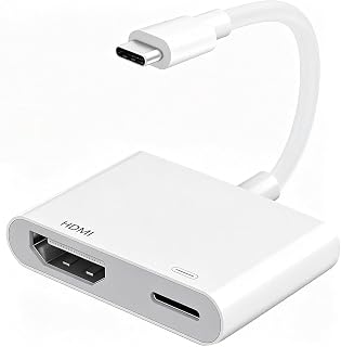 Adaptador USB C a HDMI para iPhone 17/16/15, Adaptador Digital AV USB C a HDMI 4K, Convertidor de Sincronización de vídeo y Audio Compatible con iPhone/iPad/MacBook a TV/Proyector/Monitor