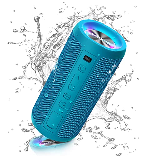 Ortizan Altavoz Bluetooth Potente Portatil X10P Azul con Luz LED de Color Hay Volumen Alto y Graves Potentes, Apoya Reproducción de Música 30H, Bluetooth 5.0 y IPX7 Impermeable