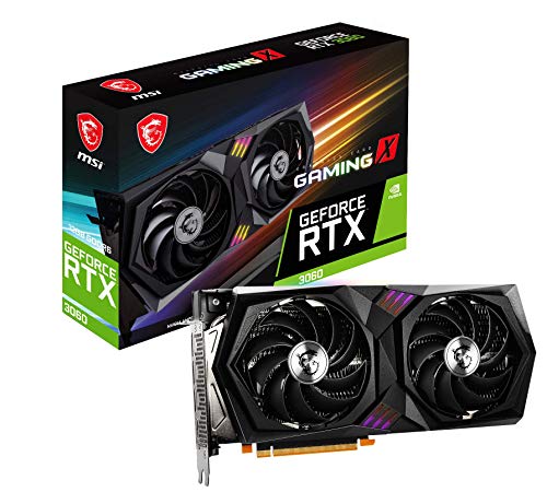 MSI GeForce RTX 3060 GAMING X 12G - Tarjeta Gráfica Enthusiast Gaming (TWIN FROZR 8, TORX Fan 4.0, 192 bit, PCI Express Gen 4, DisplayPort v1.4a, HDMI 2.1, Zero Frozr, Resolución 1440p, Ray Tracing)