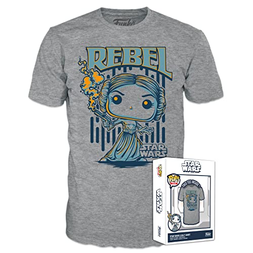 Funko Boxed Tee: Star Wars - Leia - Large - (L) - Camiseta, Franela - Ropa - Idea de Regalo - Top de Manga Corta para Adultos Hombres y Mujeres- Mercancia Oficial