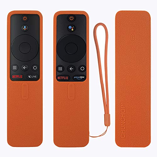 Protective Silicone Remote Case for XIAOMI MI Box S Remote Cover Shockproof Remote Holder for MI Box S Remote Anti-Slip Anti-Lost with Lanyard (Orange)