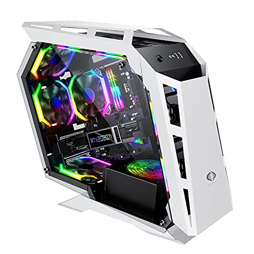 BBNB ATX JUEGING Case - Micro ATX PC Case/ATX Case Caja De La Computadora A La Mitad De La Torre -Tempered Vidrio - Avión Y Soporte De Refrigeración por Agua (Color : White)