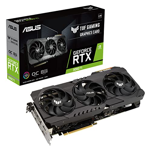 ASUS TUF Gaming NVIDIA GeForce RTX 3060 Ti OC Edition - Tarjeta Gráfica Gaming (PCIe 4.0, 8GB GDDR6X, HDMI 2.1, DisplayPort 1.4a, doble rodamiento de bolas, grado militar, GPU Tweak III)