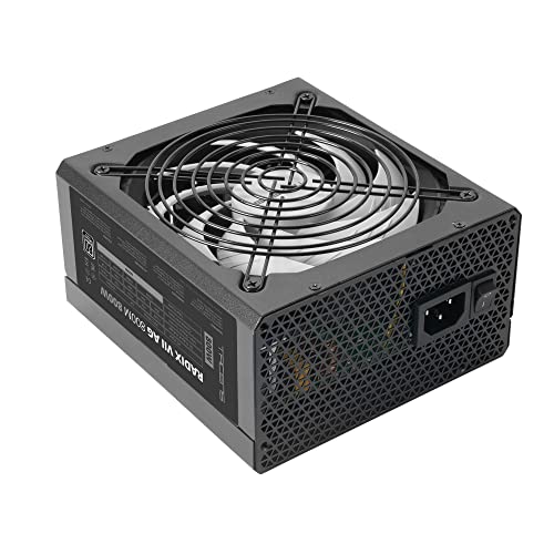 Tacens Radix VII AG 800M, Fuente Alimentación PC ATX 800W Modular, 80Plus Silver, Tecnología Silenciosa AI-RPM, 87% Eficiencia, Negro