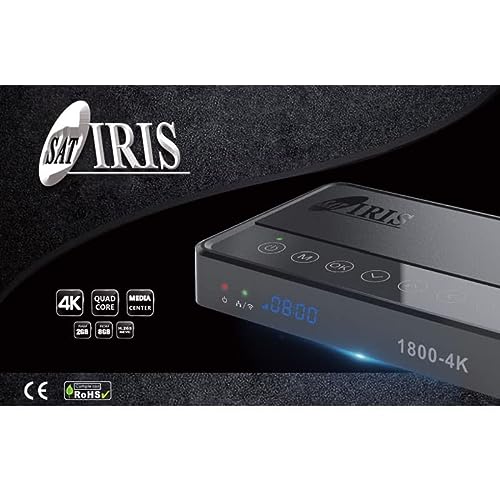 IRIS 1800 4K Pro Receptor Digital Satélite Ultra HD con Sistema Android 7.1-Tecnologia para la Nueva televisión