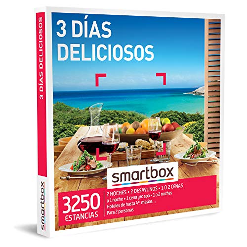 Smartbox - Caja regalo 3 días deliciosos - Idea de regalo para parejas - 1 o 2 noches, desayuno y cena para 2 personas