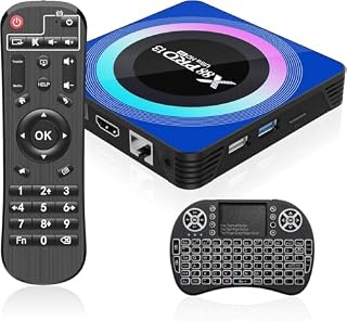 Android 13.0 TV Box, Android Box 4GB RAM 64GB ROM Quad-Core con Mini Teclado Inalámbrico, 2.4/5.0GHz Wi-Fi de Doble Banda BT 5.0 10/100M Ethernet HDMI 8K Android TV Box