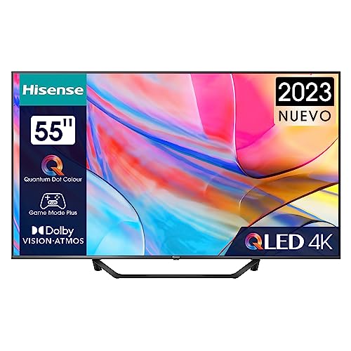 Hisense 55A7KQ QLED VIDAA Smart TV, 55 Pulgadas Televisor, con Quantum Dot Colour, 60Hz VRR, Dolby Vision, Bluetooth y HDMI, Compartir en el televisor, Alexa Built-in (Nuevo 2023)