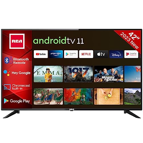 RCA RS42 Smart TV 42 Pulgadas (106 cm) Android Televisores - Hey Google Official Assistant, Chromecast, Netflix, Prime Video, Google Play Store, Disney+, WiFi, Triple Tuner (DVB-C/T2/S2)