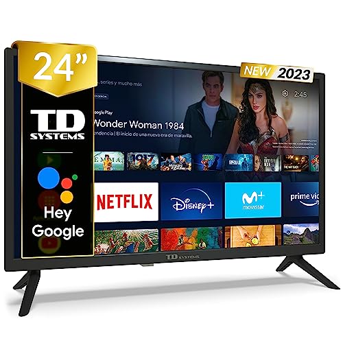 TD Systems - Smart TV 24 Pulgadas Led HD, televisor Hey Google Official Assistant, Control por Voz, Android 11 - PRIME24X14S