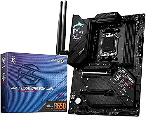 MSI MPG B650 Carbon WiFi Placa Base Micro-ATX - Compatible con los procesadores AMD Ryzen Serie 7000, AM5-12 Duet Rail 80A VRM, DDR5 Memory Boost 6000+MHz/OC, 2 x PCIe 4.0 x16, 2 M.2 G. en4, Wi-Fi 6E