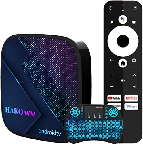 Android 11.0 TV Box, 4G ROM 32G ROM Amlogic S905Y4 Quad-Core, Wifi6 /10-1000M LAN 64Bit BT 5.0 H.265 UHD 4K Set Top Box, con Mini Teclado Inalámbrico,2gb+16gb