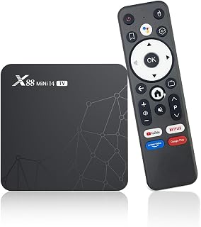Android 14 TV Box, Android Box with 2GB RAM 16GB ROM RK3518 Quad-Core, Support 4k 2.4G/5.0G Dual WiFi 6, BT 5.0, 10/100M Ethernet Smart TV Box
