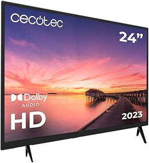 Cecotec Televisor TV 0 Series 0024. Pantalla de 24 Pulgadas, HD, Resolución de imágenes y Videos óptima, Sistema Dolby, Memoria Flash, Conectividad HDMI/USB, Mando a Distancia, Clase E.