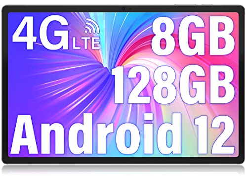 JUMPER Tablet 10.51 Pollici, 8GB DDR4 128GB ROM (1TB TF), Android 12 Tablet, T616 Octa-Core 2 GHz, Dual SIM/4G LTE 5G WiFi, 4 Altavoces, Type-C, BT5.0, 7000 mAh, Google GMS, GPS, OTG, 2023, Metallo