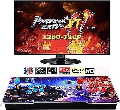 11000 juegos en 1 Pandoras Box Arcade Game Console, 3D Pandora Box Support 3D Game, 1280x720 Full HD, Search/ Save/Pause Game, 4 jugadores Online