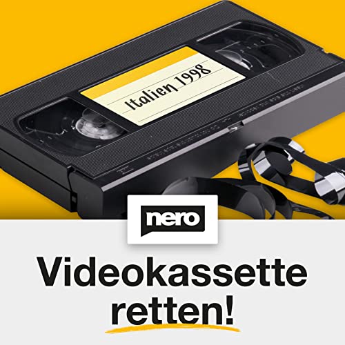 NERO Video cassette rescue - muy fácil sin conocimientos previos | S-VHS | Hi8 | Super 8 | DVD a PC | 1 PC | Software de edición de vídeo Windows 11 / 10 / 8 / 7
