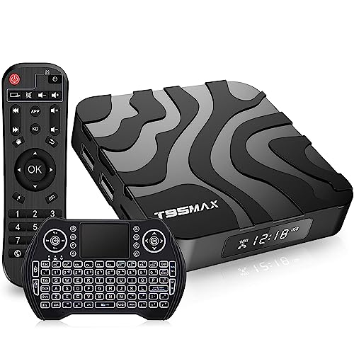 Android TV Box 12,Android Boxes 4GB RAM 32GB ROM H618 Quad Core Soporta 5G/2.4G Dual Band WiFi 6K HDR10/3D/BT 4.0/100M LAN Smart TV Box with Wireless Keyboard