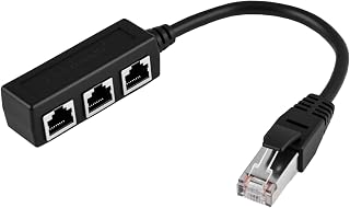 Ethernet Splitter 1 Macho a 3 Hembras, Adaptador de Conector RJ45 | Conector de Red Triple, Duplicador RJ45 Compatible con Cat5/5e/6/7, para Router, ADSL, TV, Switch, WiFi, Oficina y Hogar