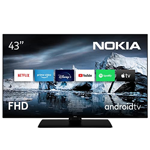 Nokia 43 Pulgadas (108 cm) Full HD Television Smart Android TV (HDR10, DVB-C/S2/T2, Netflix, Prime Video, Disney+) - FNE43GV210 - 2022
