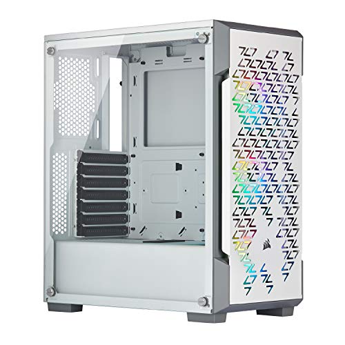 Corsair iCUE 220T RGB Airflow, Semi-torre ATX Gaming con Cristal Templado Chasis - Blanco