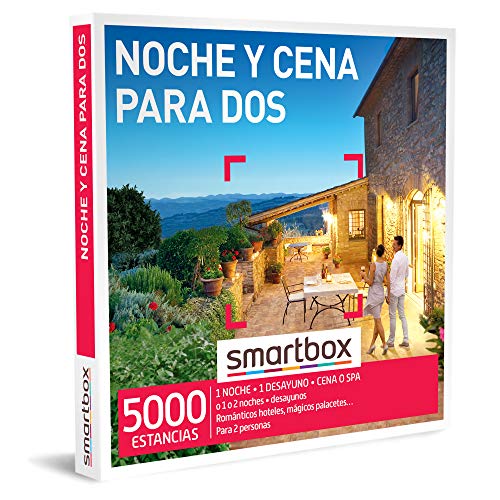 Smartbox - Caja regalo Noche y cena para dos - Idea de regalo parejas - 1 noche con desayuno y cena o spa para 2 personas