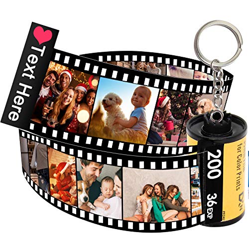 Luincas llavero personalizado con foto,Llavero de rollo de película de cámara personalizada para parejas,regalos para mujer hombre