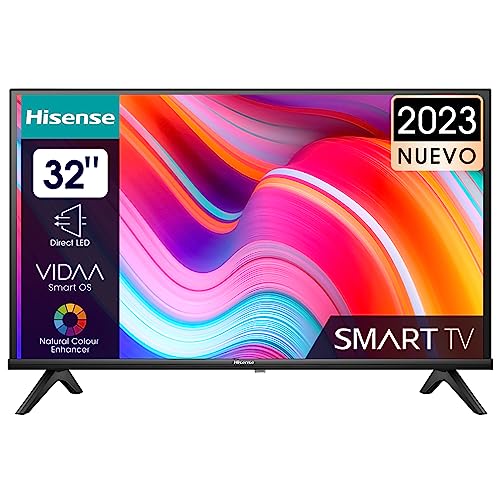 Hisense 32A4K HD VIDAA Smart TV, 32 Pulgadas Televisor, con Modo Juego, Deportes IA, Sonido Dolby DTS HD, Alto Contraste, VIDAA U6, función Compartir en el televisor (Nuevo 2023)