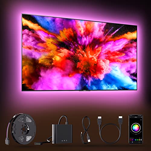 BDFFLY Retroiluminación LED de TV con Caja de Sincronización HDMI, Compatible con Efecto de Iluminación de Color Puro de 1080P@60 Hz, Control de Aplicaciones TV LED Backlight