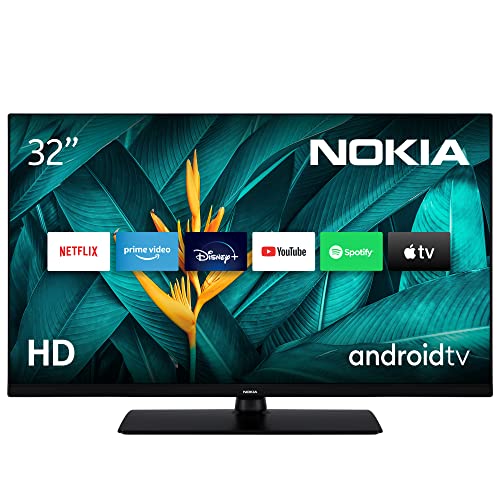 Nokia 32 Pulgadas (80 cm) HD LED Televisión Smart Android TV (HDR10, WiFi, DVB-C/S2/T2, Google Play Store, Netflix, Prime Video, Disney+, Amazon Exclusive) - HNA32GV210 - 2022