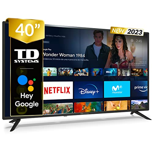 TD Systems - Smart TV 40 Pulgadas Led Full HD, televisor Hey Google Official Assistant, Control por Voz, Android 11 - PRIME40X14S