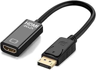 SH. 4K Adaptador DisplayPort a HDMI, Convertidor DP a HDMI Unidireccional | Para conectar un PC o Portátil con DisplayPort a un Monitor, TV o Proyector con HDMI