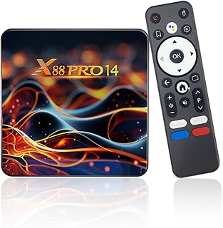 Android 14.0 TV Box, 2025 TV Box 4K with 2GB RAM 16GB ROM | RK3518 Quad-Core 64bit Cortex-A53 Mali 450 MP2 GPU Support Bluetooth 5.0,Wi-Fi de Doble Banda,10/100M Ethernet HDR10
