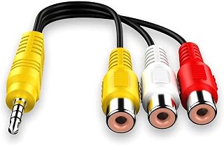 CABLEPELADO Cable de Video 3X Hembra a 3.5 de 4 Pines Jack 3.5 mm Macho | Cable Componente AV de Video TCL TV | Cable Adaptador de vídeo AV para TV TCL