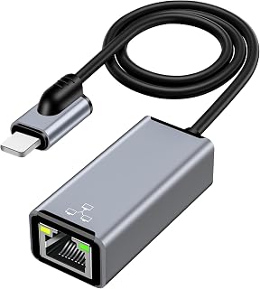 RUIZHI Adaptador a Ethernet [Certificado MFi] Adaptador de Red a RJ45 Ethernet LAN con Puerto de Carga, 100 Mbps de Alta Velocidad Compatible con iPhone/iPad/iPod