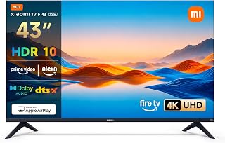 XIAOMI TV 43 Pulgadas (109 cm), 4K UHD Smart TV Fire OS8 HDR10 L43MB-FAVEU | Alexa Voice Control, MEMC, 2GB+32GB, Compatible with Apple AirPlay