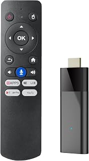 Q6 Mini TV Stick+Control Remoto por Voz Bluetooth Android 10 1GB+8GB 2.4G+5G WiFi+BT4.0 H313 Smart TV Box Android TV Stick PK DQ03