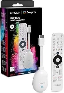 STRONG Leap-Neve 4K UHD Streaming TV Stick, Android 12, Puerto Ethernet | Dolby Vision y Dolby Audio, WiFi 6, HDMI 2.1, 2GB De RAM + 8GB De Almacenamiento Flash