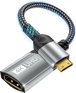 Mini HDMI a HDMI Adaptador, 4K@60Hz 1440P@144Hz Mini HDMI Macho a HDMI Hembra Cable UHD HDR ARC HDCP, Compatible con Raspberry Pi Zero Cámara TV Portátil Monitor de Captura