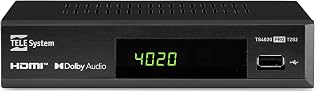 Descodificador Digital Terrestre e de Satélite Tele System 2024 TS4020 Pro, DVB-T/T2 e DVB-S/S2 HEVC HD HDR10 HLG,Controlo Remoto Único