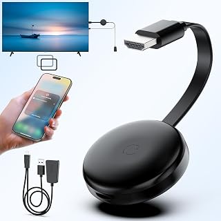 Adaptador de Pantalla HDMI inalámbrico 4 K, Adaptador HDMI 5G, Adaptador de dongle inalámbrico, Mirroring Extender Stream Video/Audio Desde Android/iOS/Windows/MacOS/Laptop a TV/Monitor/Proyector