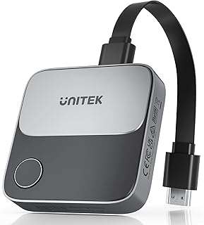 Unitek Adaptador inalámbrico de Pantalla HDMI Dongle 2.4G/5G | screen mirroring receiver 4K screen mirroring device for TV, screen mirroring adapter/extender for streaming video to